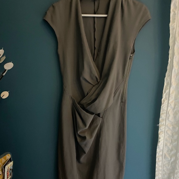 Helmut Lang wrap Pixel gray dress 4 small - Picture 2 of 7